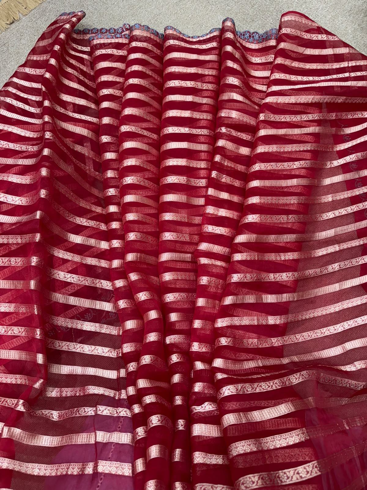 Tissue Organza Stripes Saree