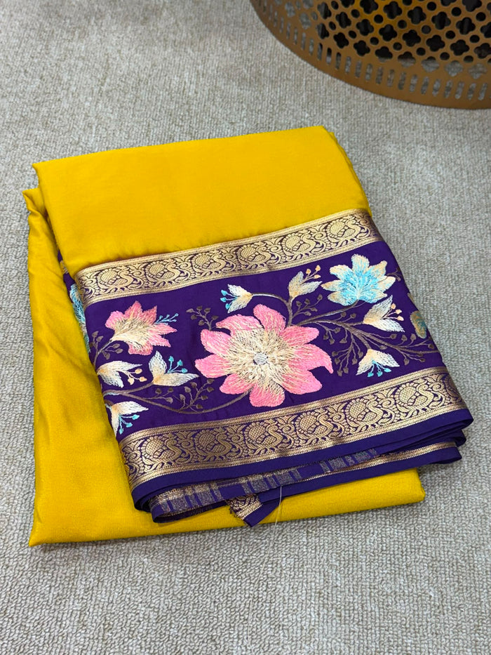 YELLOW FANCY MYSORE SILK