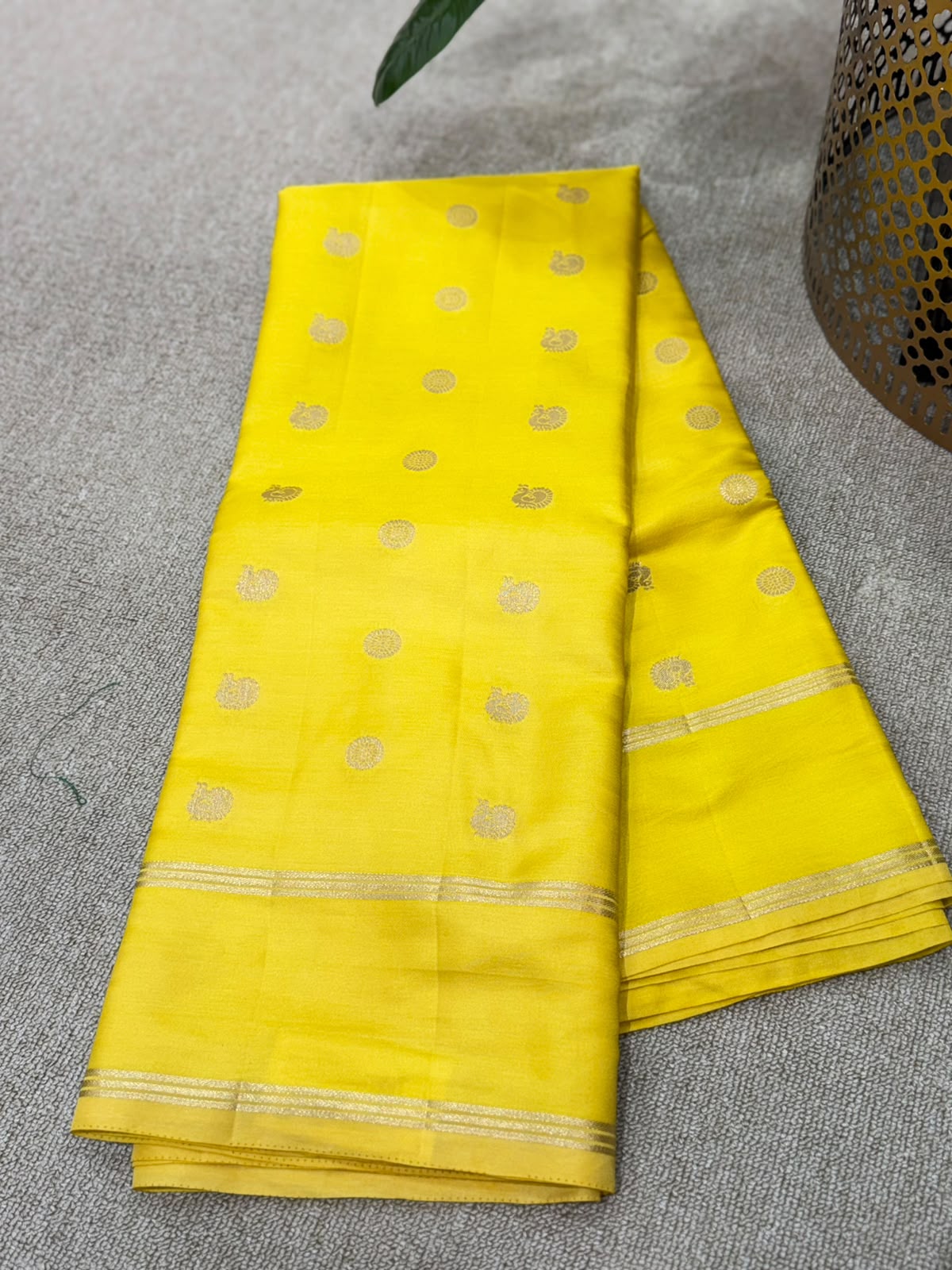 SOFT SILK YELLOW SAREE GAP BORDER