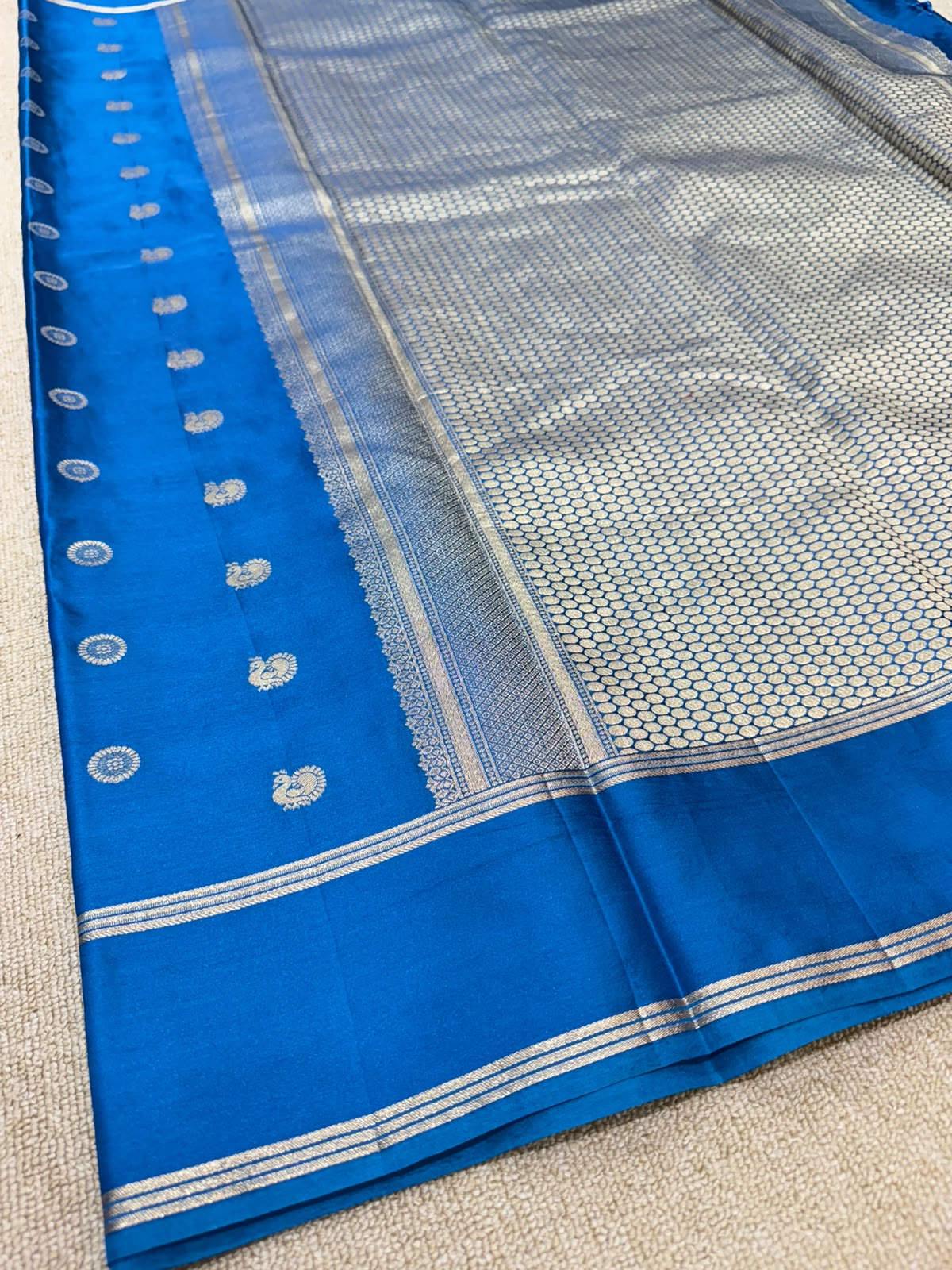 SOFT SILK PEACOCK SAREE GAP BORDER