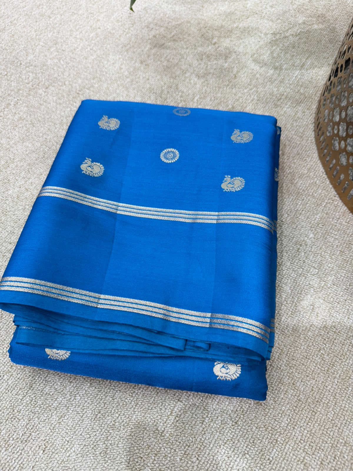 SOFT SILK PEACOCK SAREE GAP BORDER