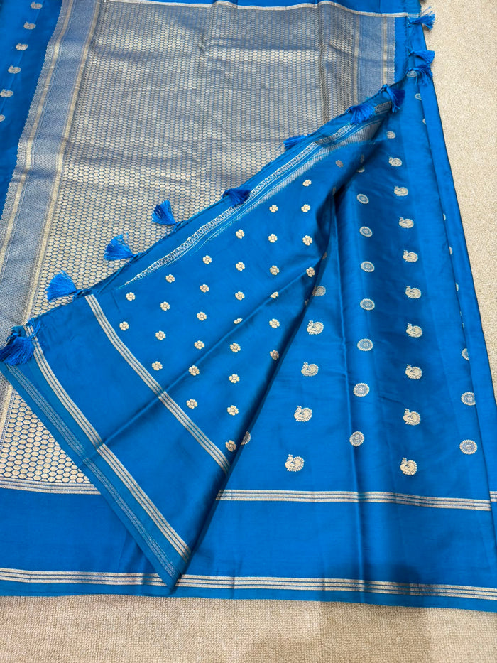 SOFT SILK PEACOCK SAREE GAP BORDER