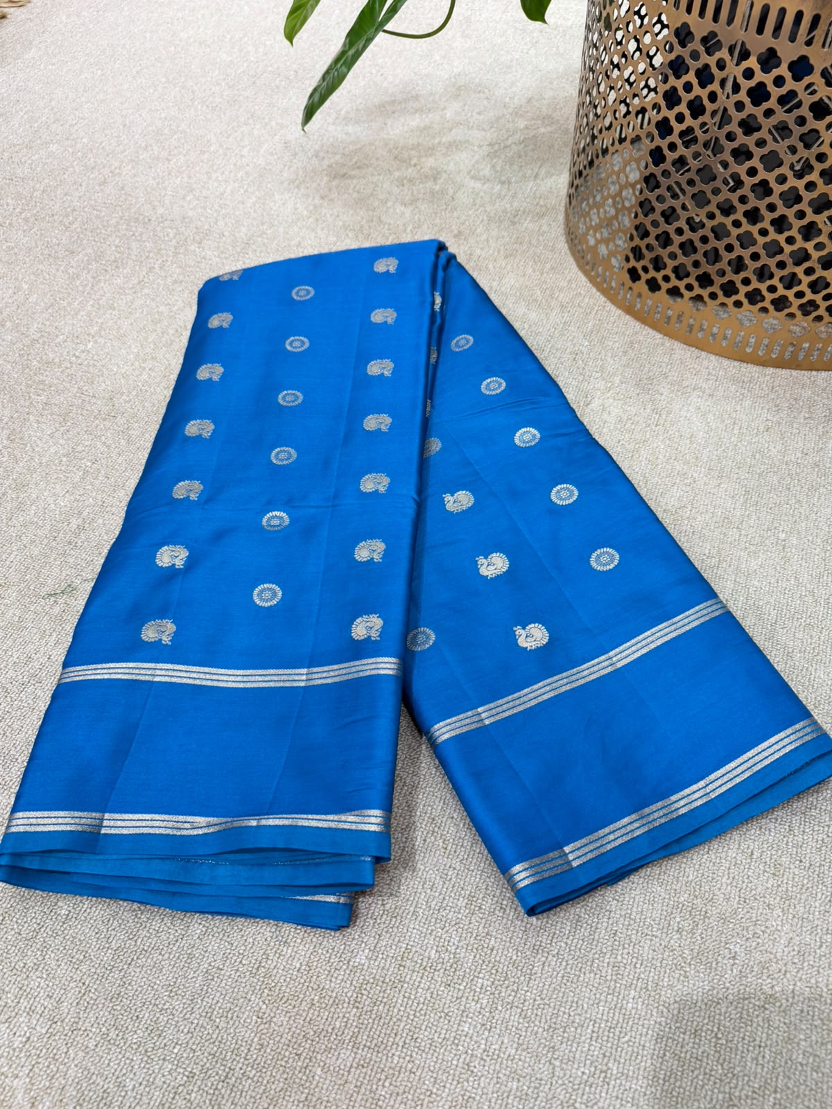 SOFT SILK PEACOCK SAREE GAP BORDER
