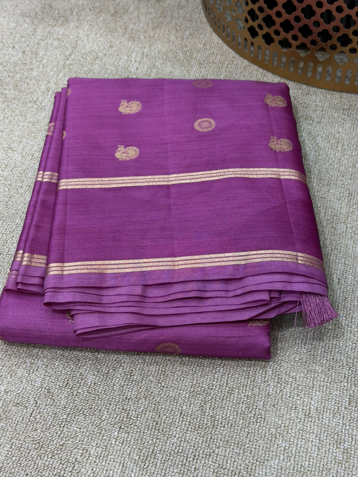 SOFT SILK PURPLE SAREE GAP BORDER