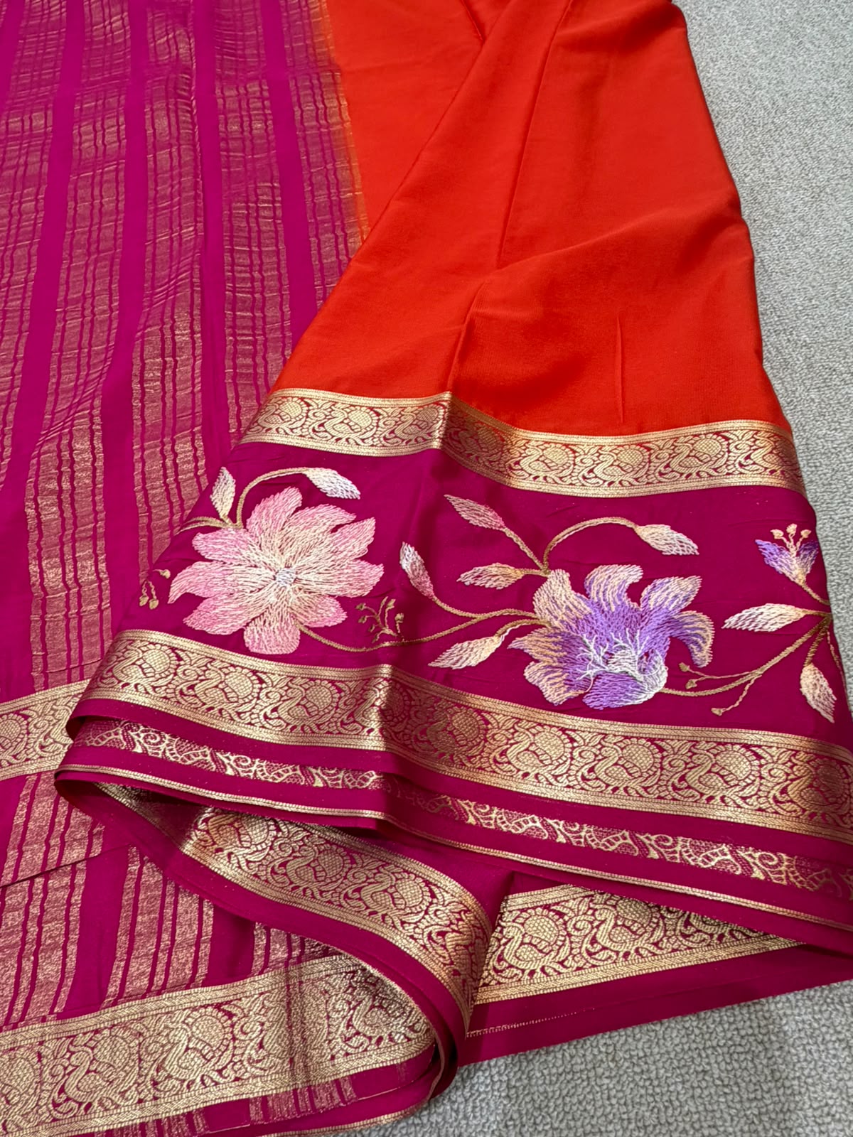 RED FANCY MYSORE SILK