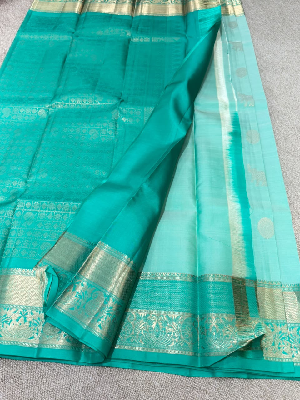 SEA GREEN KANCHI SAREE