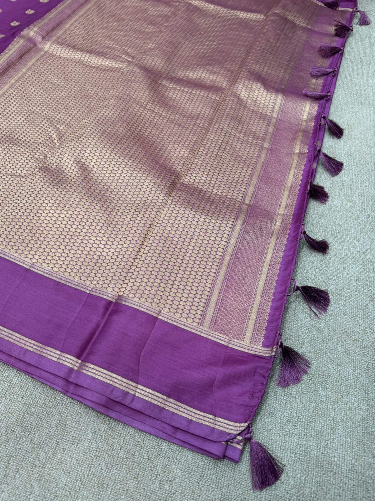 SOFT SILK PURPLE SAREE GAP BORDER