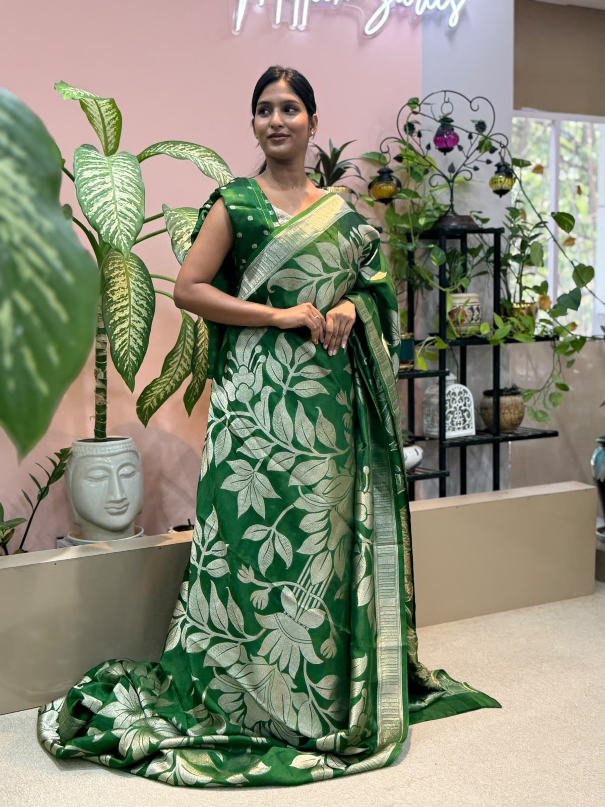 GREEN BANARASI SAREE
