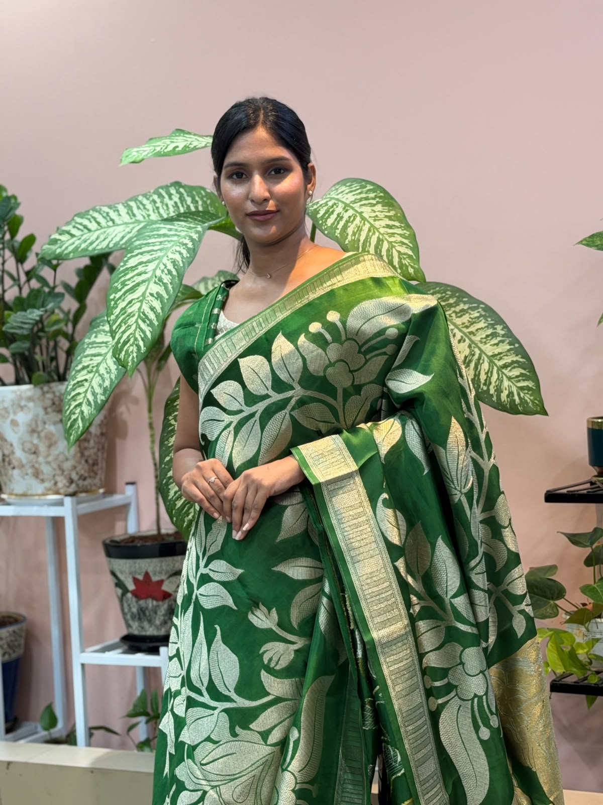 GREEN BANARASI SAREE