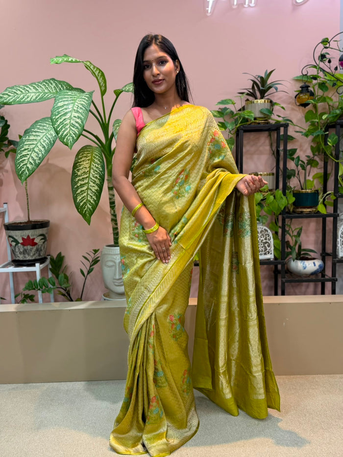 PARROT GREEN TISSUE BANARASI