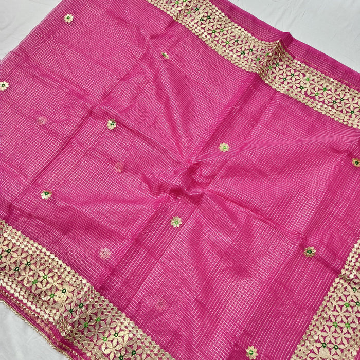 RANI PINK GOTA BORDER KOTA SAREE