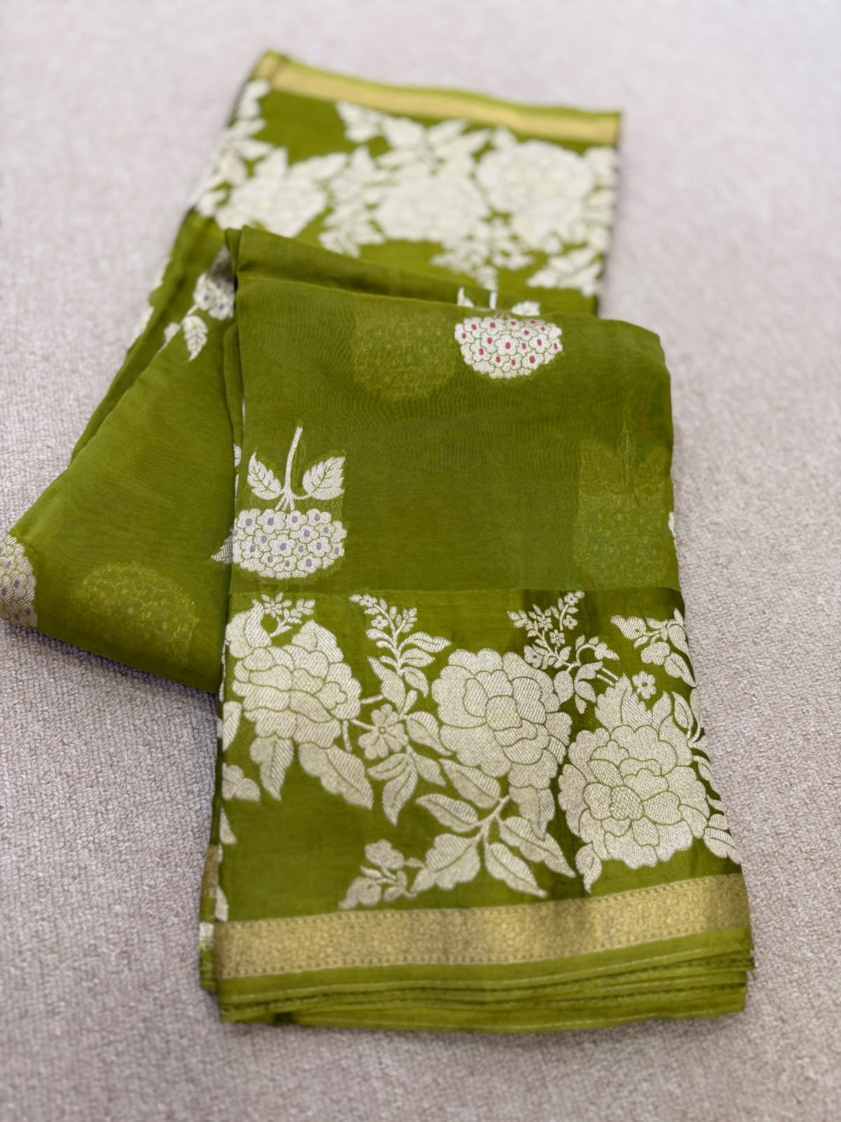 ORGANZA FLORAL MEHENDI BANARASI