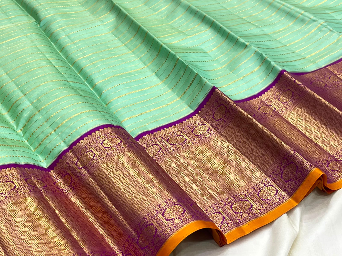 GREEN ZARI - PURPLE  IN KANCHI SAREE