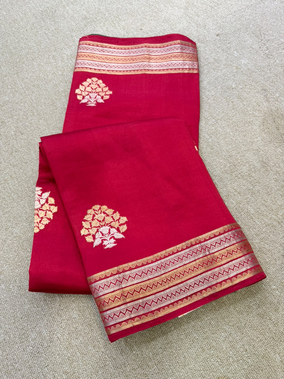 SOFT SILK RED SAREE