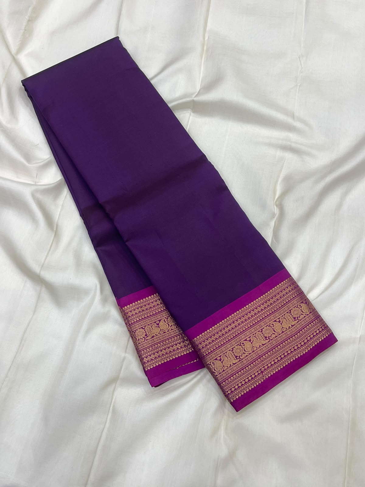 PURE VINTAGE KANCHEEPURAM SILK SAREE PURPLE