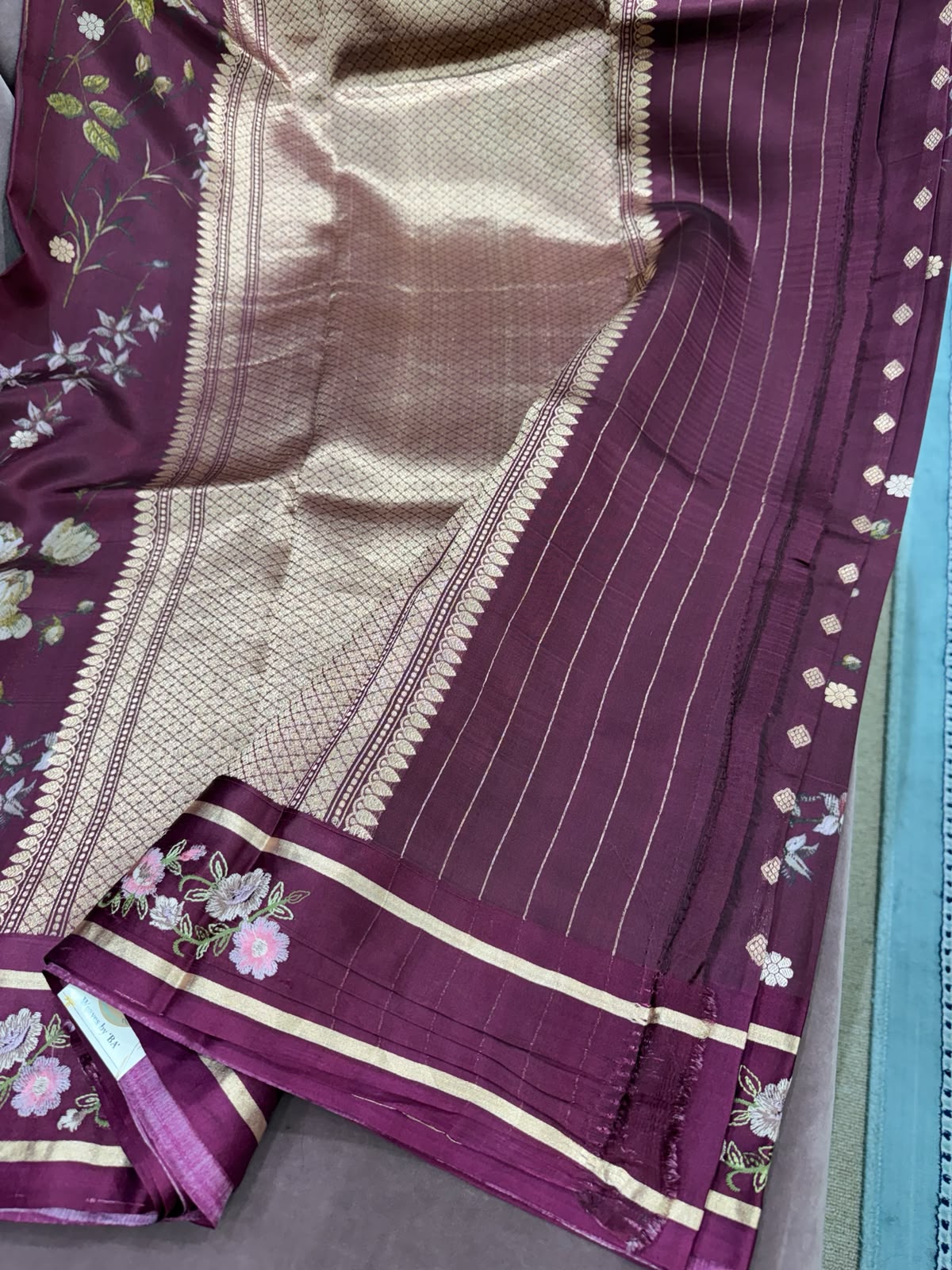 SOFT SILK PURPLE FLORAL SAREE