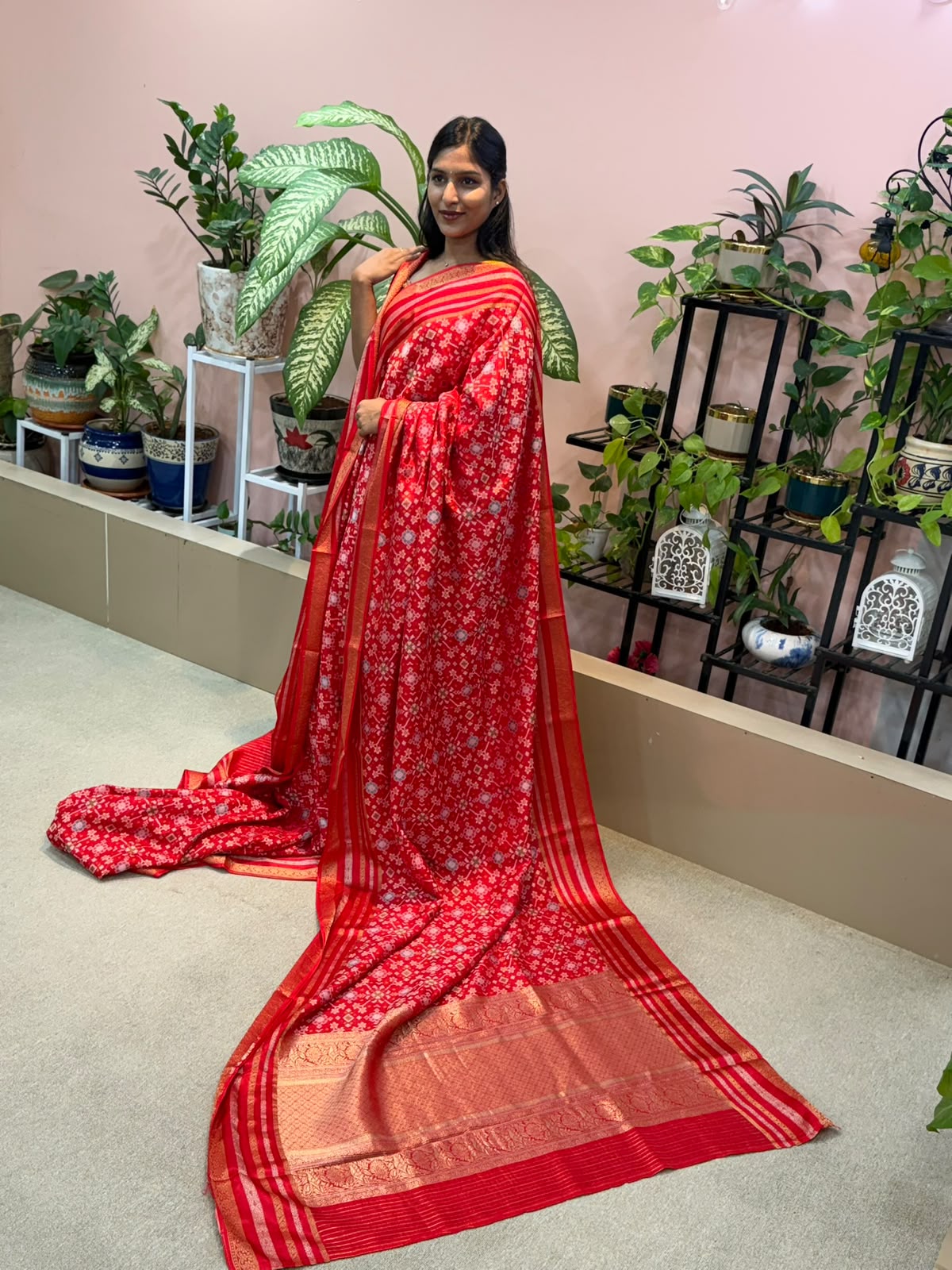 FANCY PATOLA RED  SAREE
