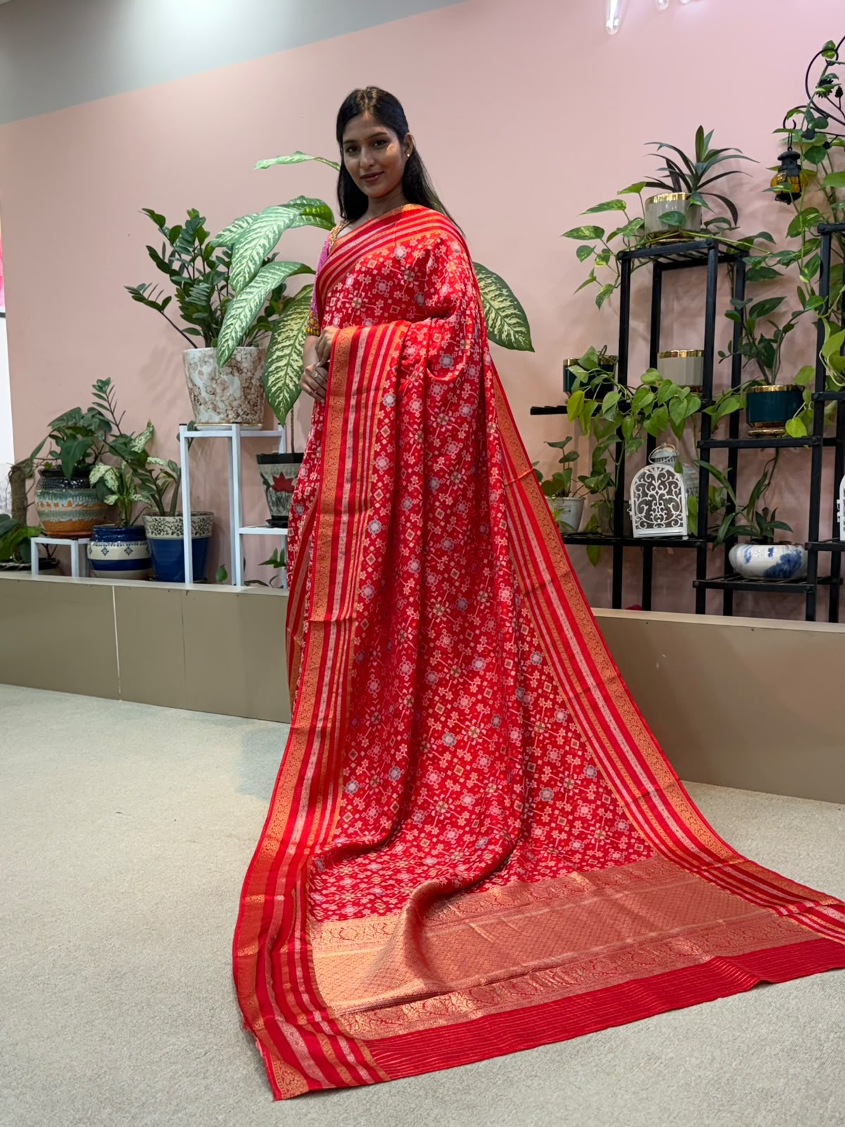 FANCY PATOLA RED  SAREE