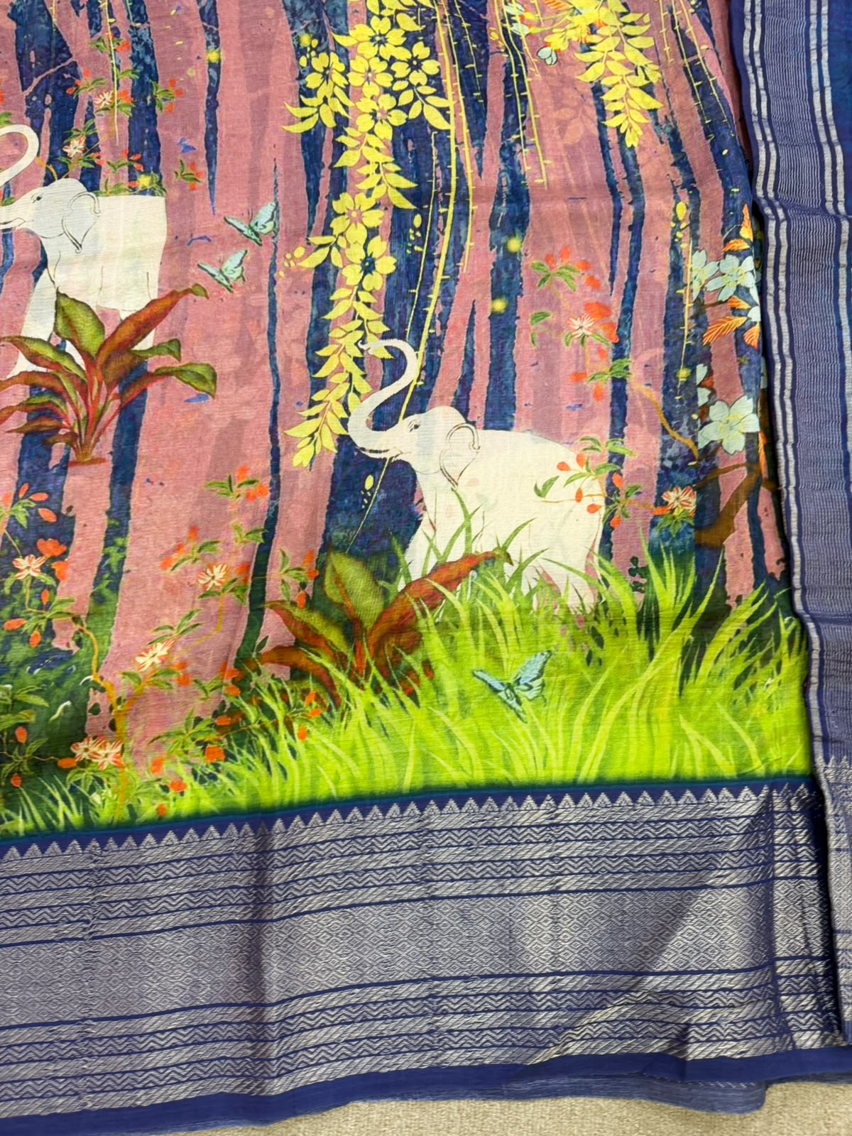 FLORAL MANGALAGIRI PRINTED  SAREE