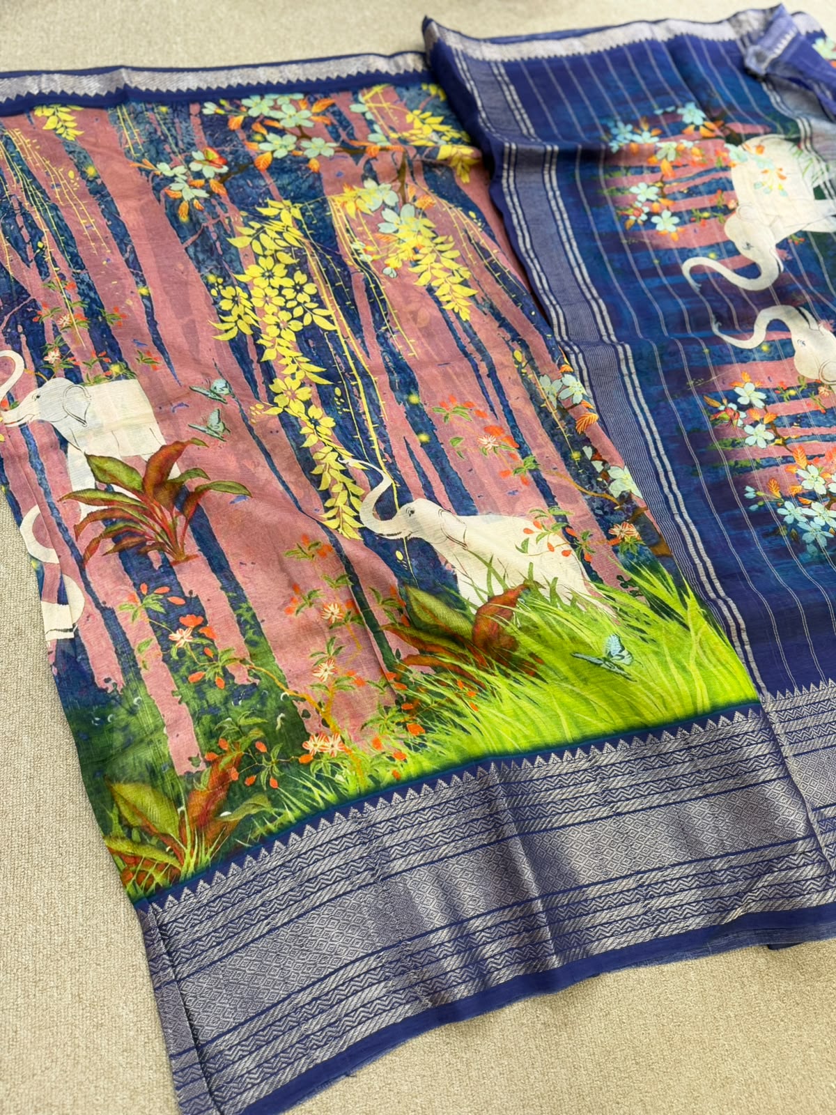 FLORAL MANGALAGIRI PRINTED  SAREE