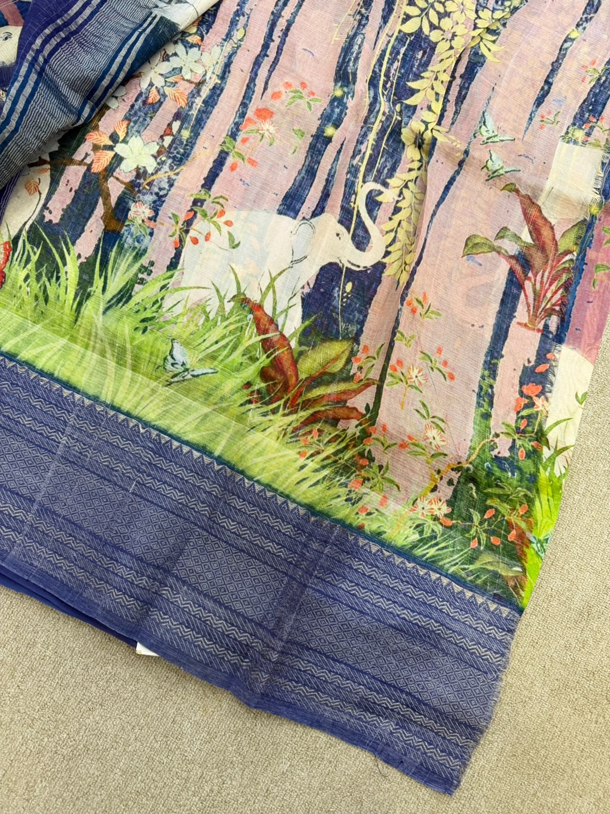 FLORAL MANGALAGIRI PRINTED  SAREE