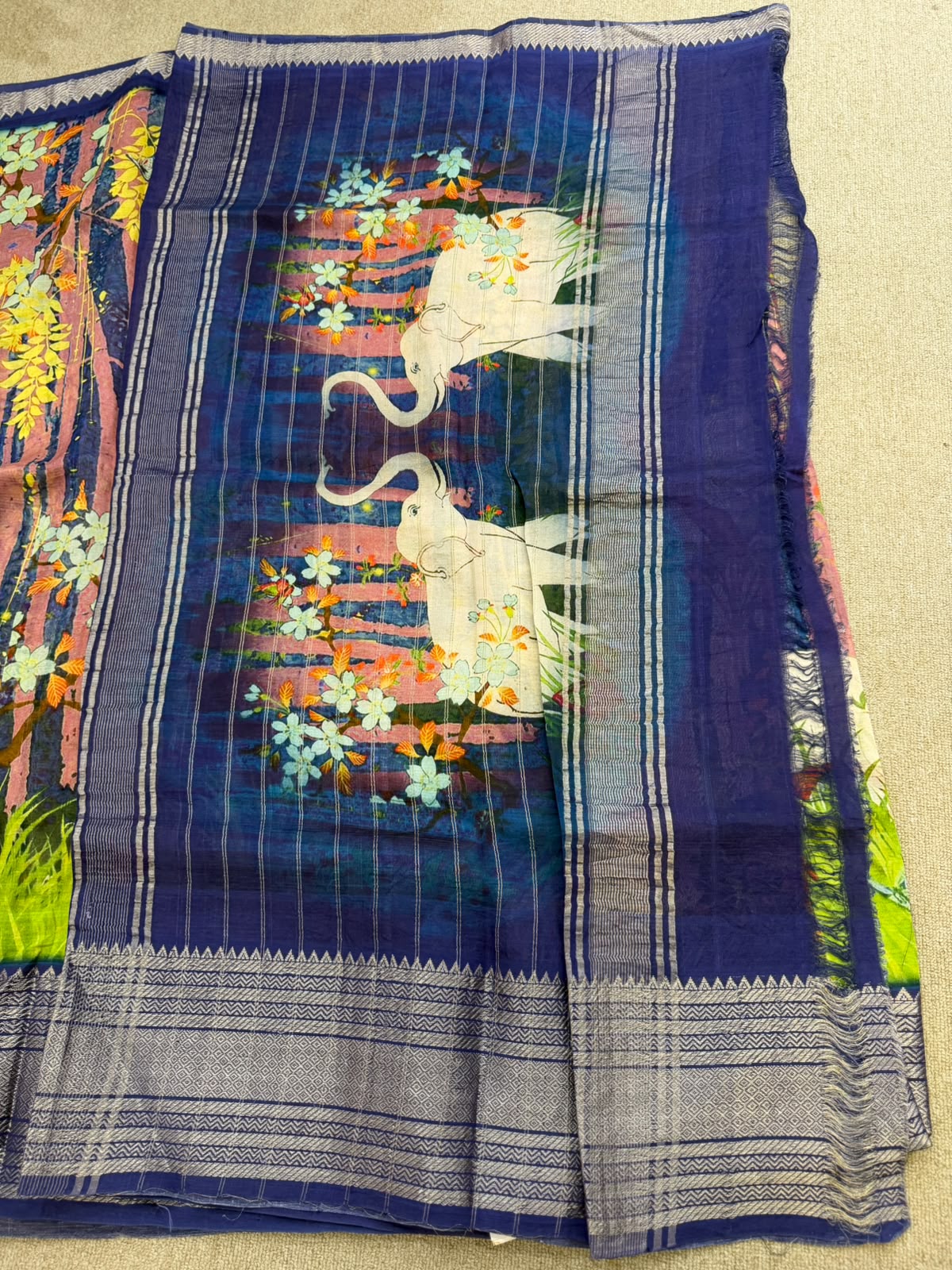 FLORAL MANGALAGIRI PRINTED  SAREE