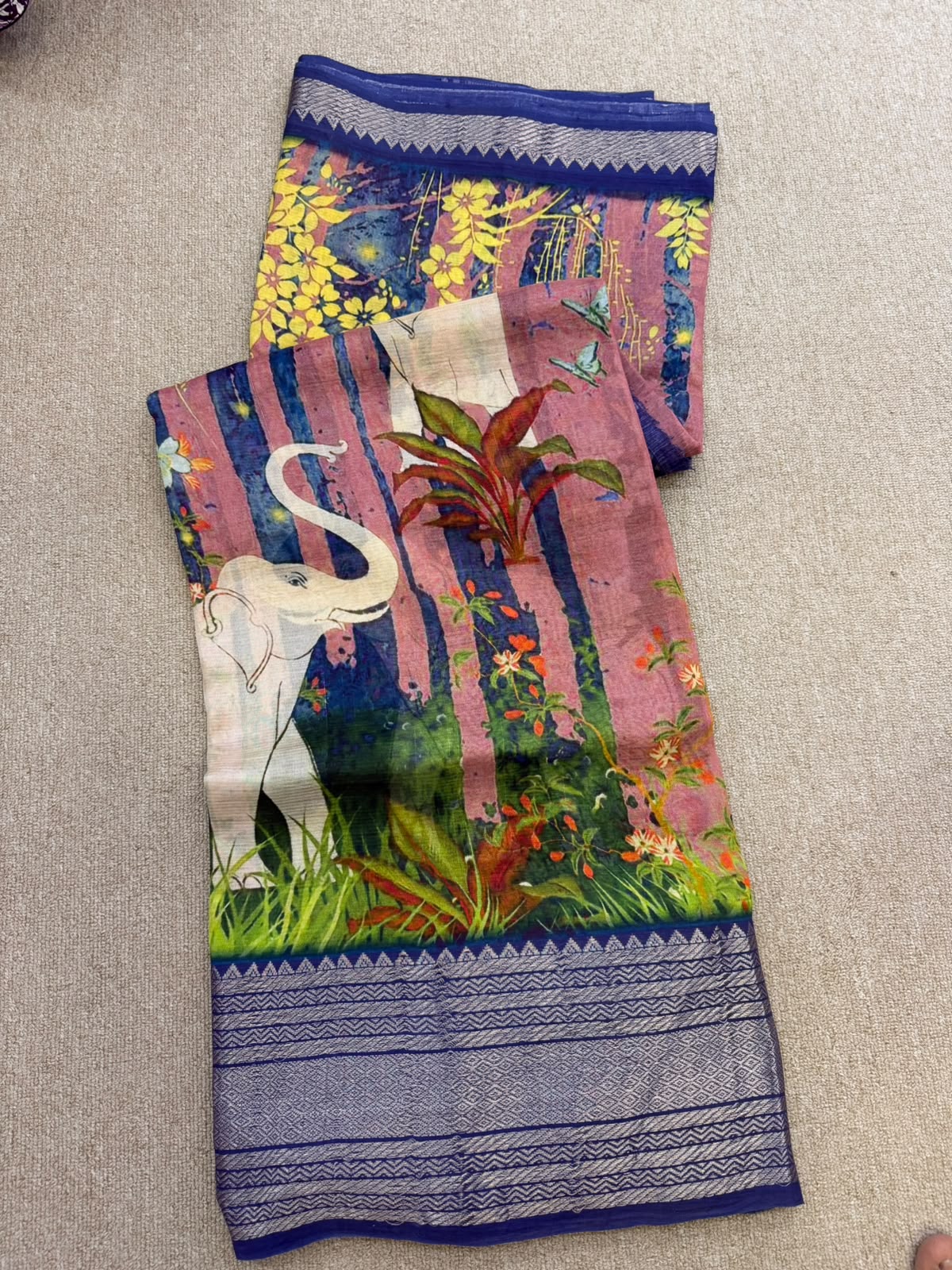 FLORAL MANGALAGIRI PRINTED  SAREE