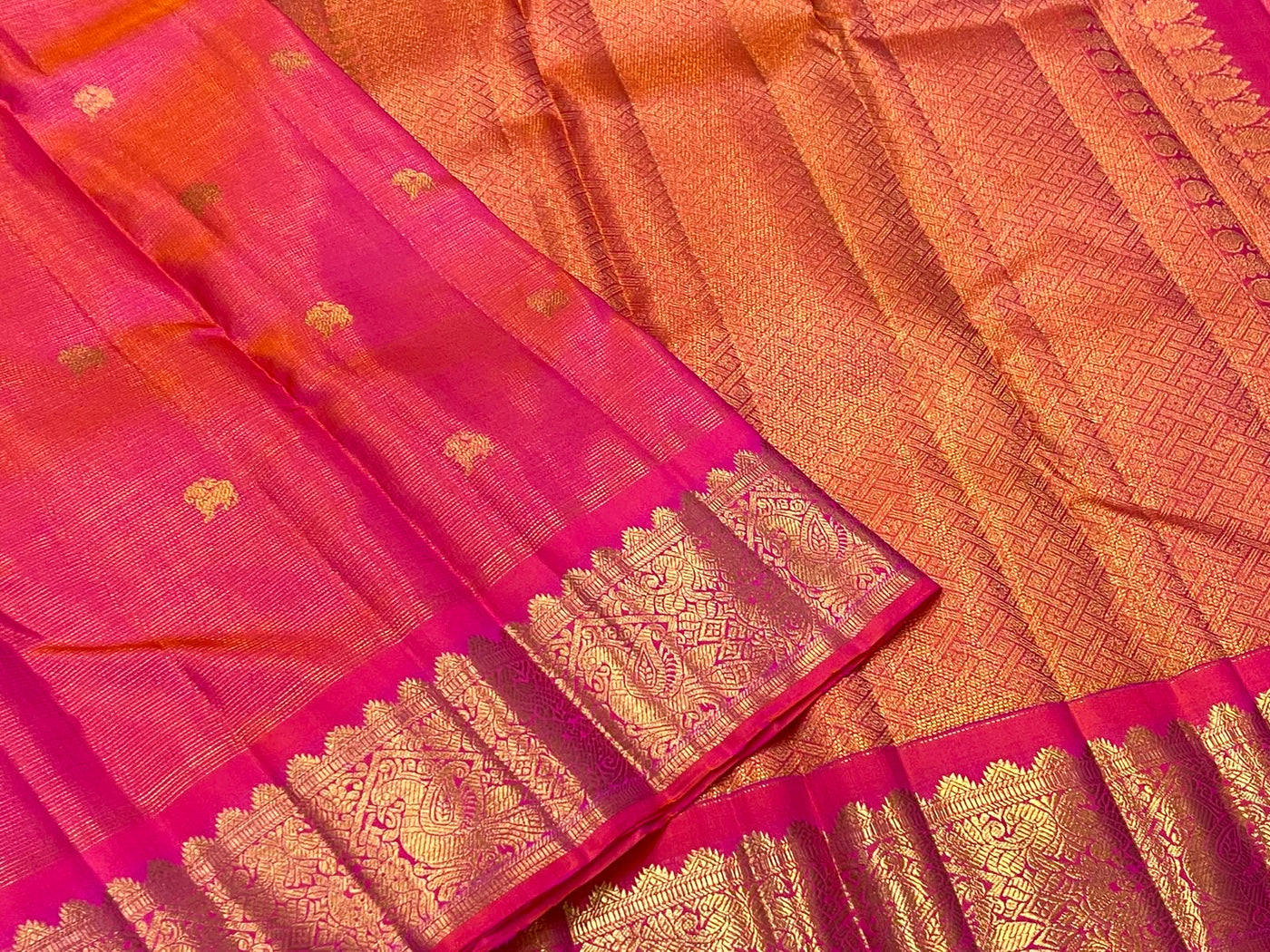 KANCHEEPURAM PINK SILK SAREE