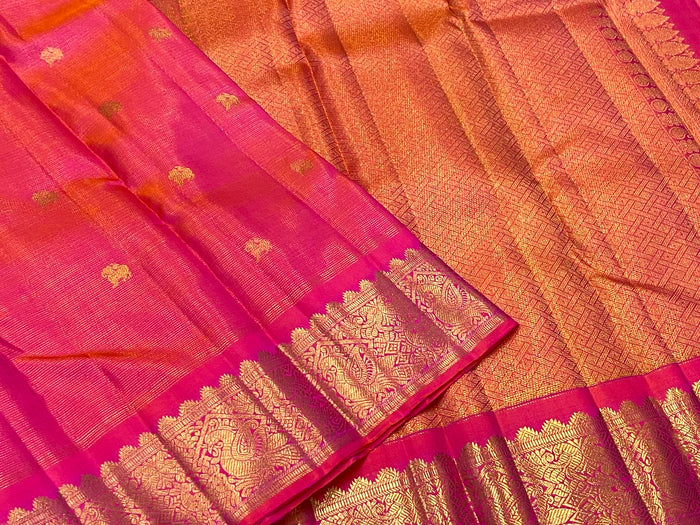 KANCHEEPURAM PINK SILK SAREE