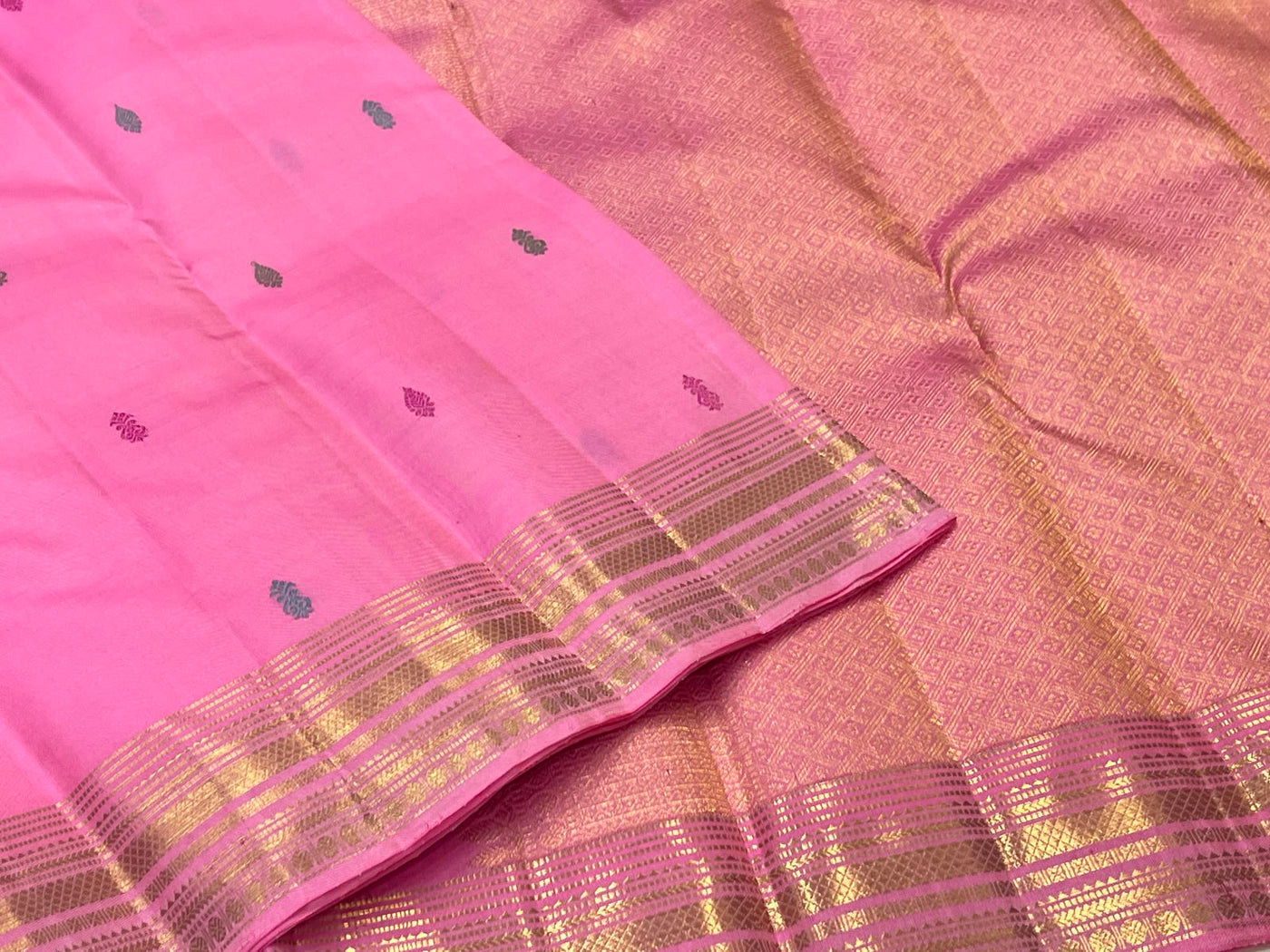 KANCHEEPURAM BABY PINK SILK SAREE