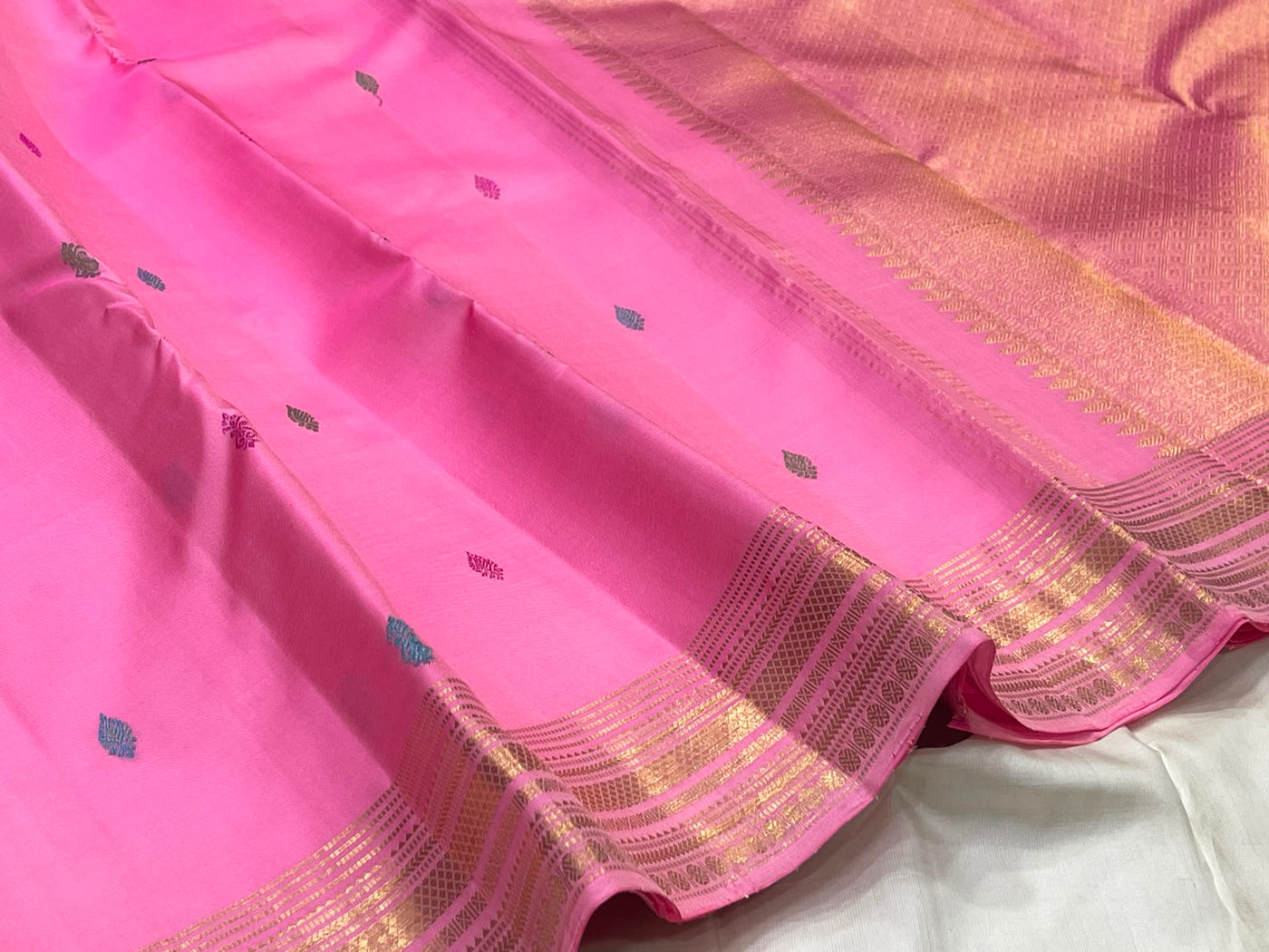 KANCHEEPURAM BABY PINK SILK SAREE