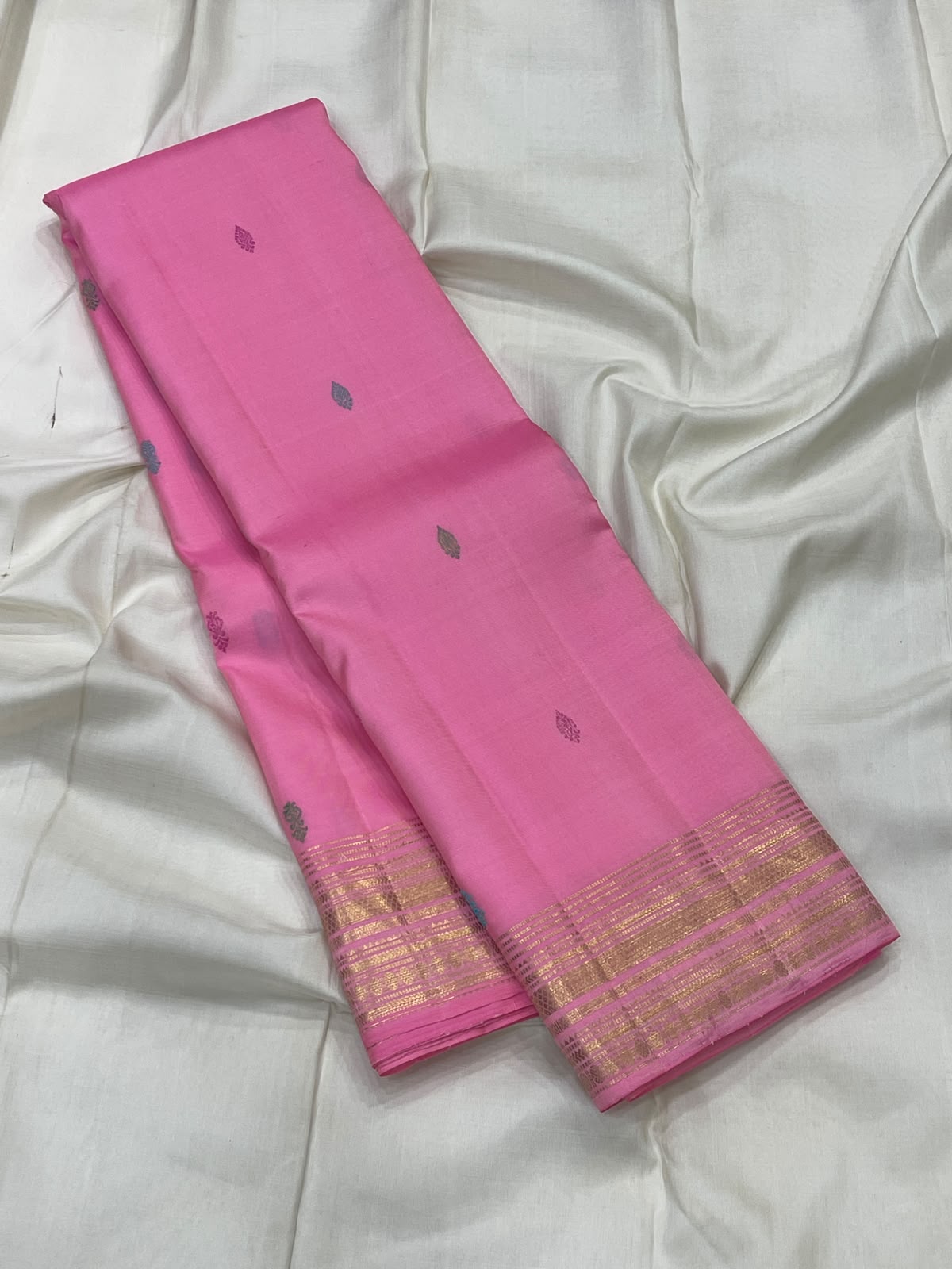 KANCHEEPURAM BABY PINK SILK SAREE