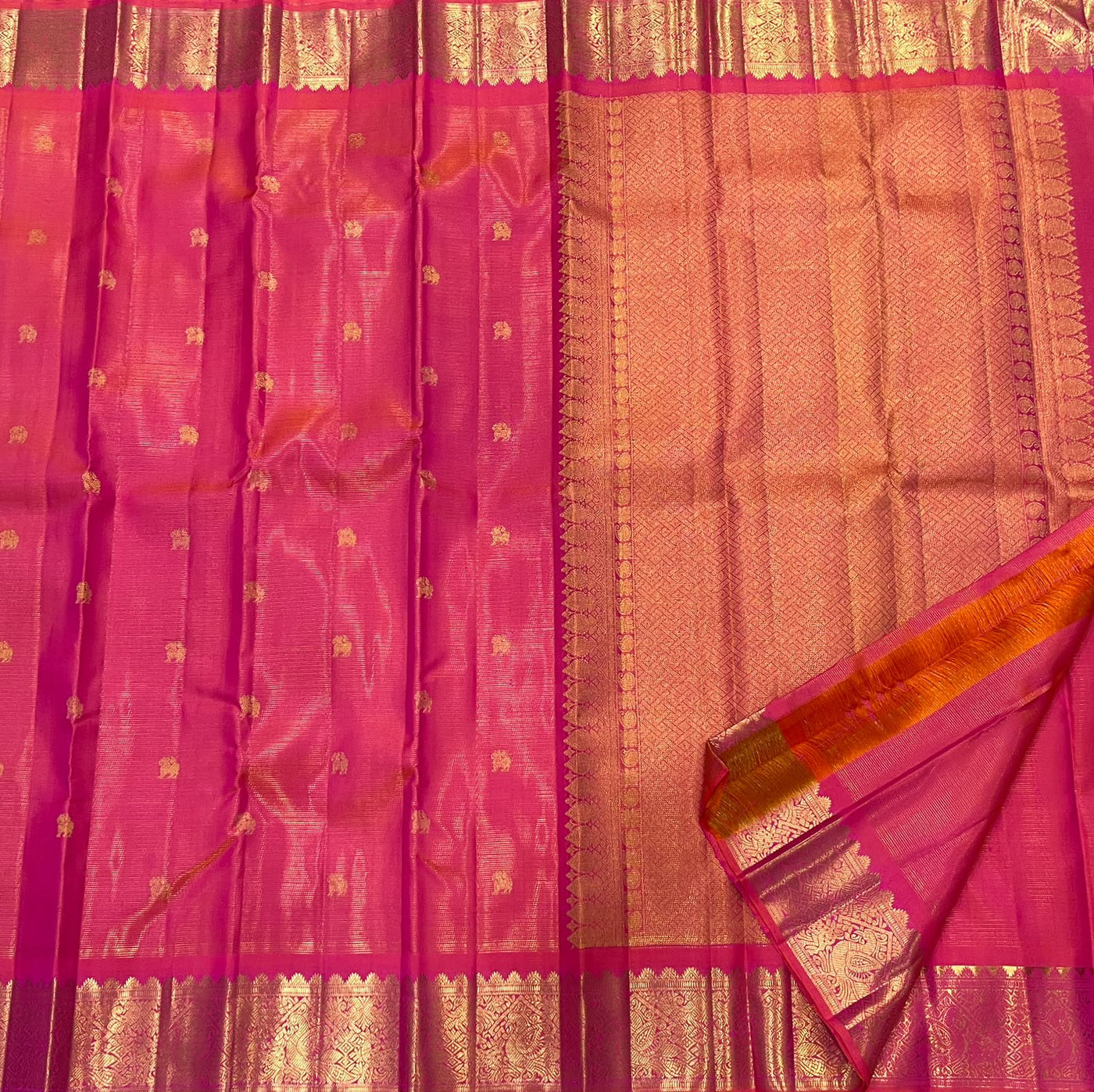 KANCHEEPURAM PINK SILK SAREE