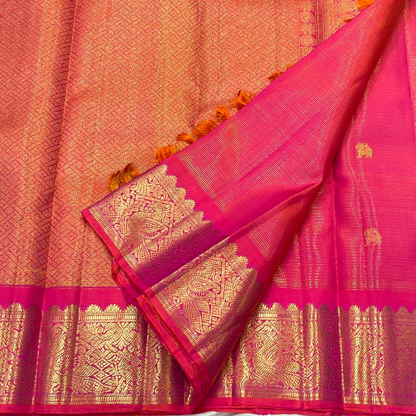 KANCHEEPURAM PINK SILK SAREE