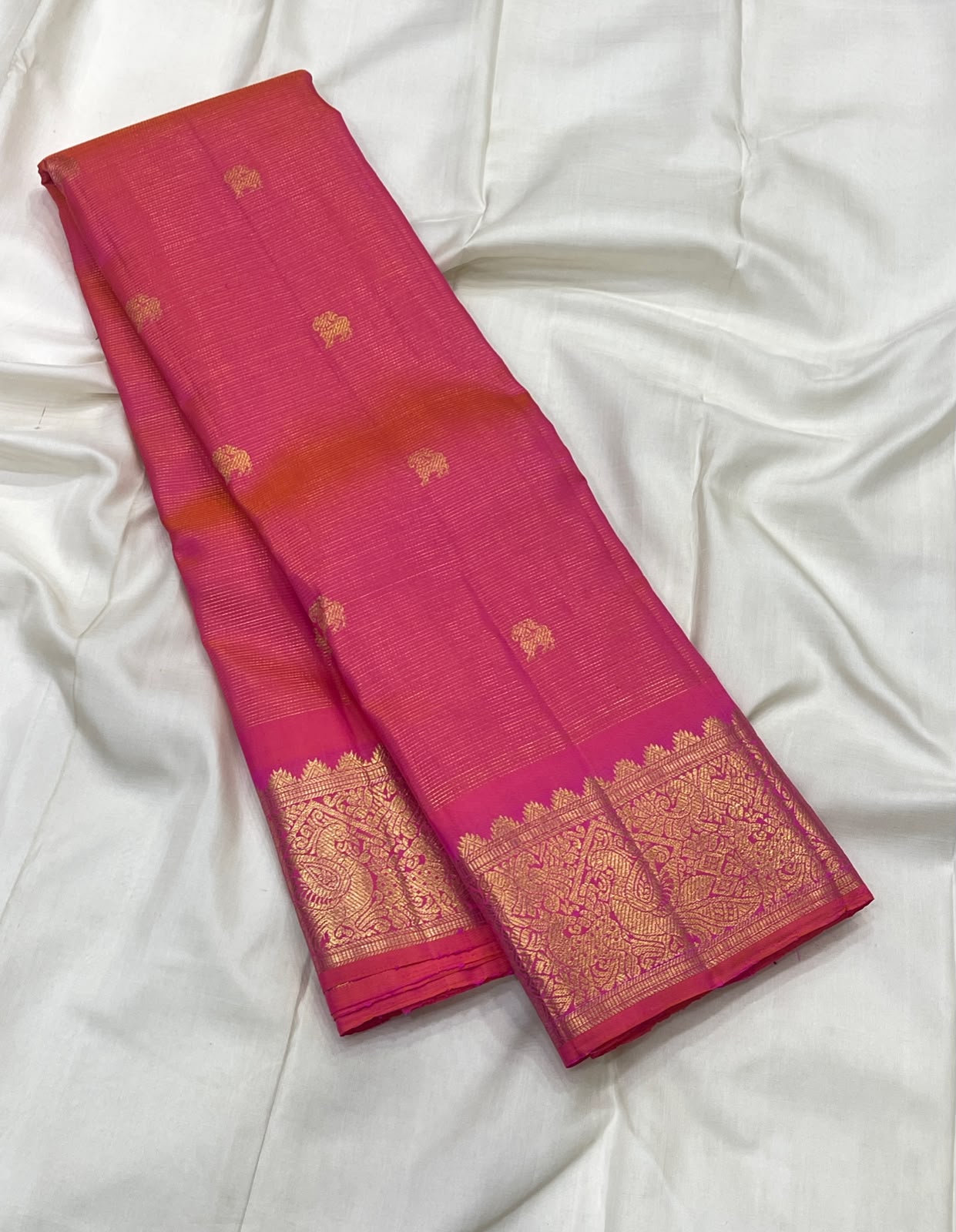 KANCHEEPURAM PINK SILK SAREE