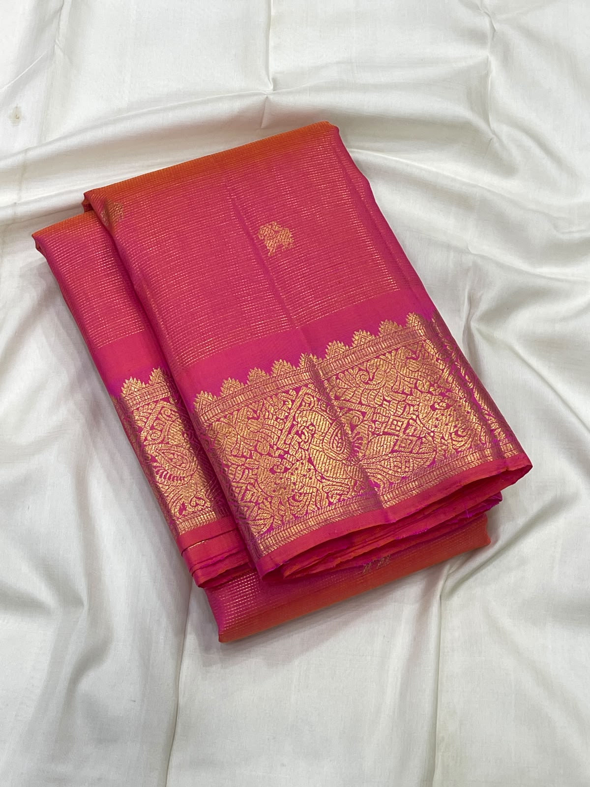 KANCHEEPURAM PINK SILK SAREE