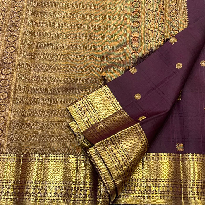 KANCHEEPURAM BROWN SILK SAREE