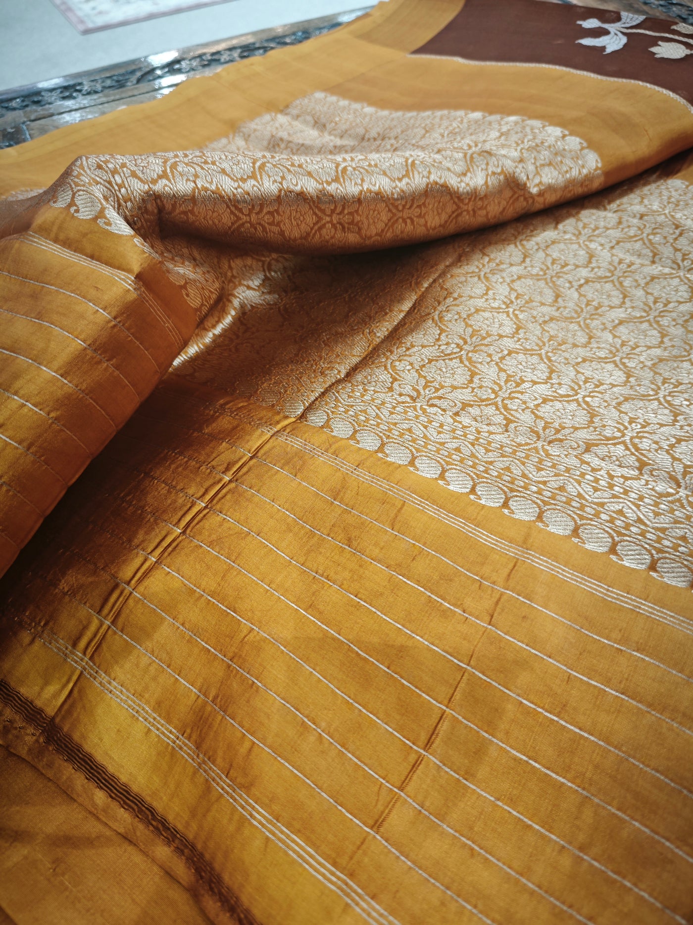 Brown Organza Saree