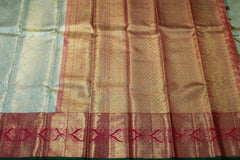 SEA GREEN / RED COLOUR SAREE