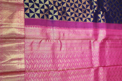 NAVY BLUE / PINK COLOUR SAREE