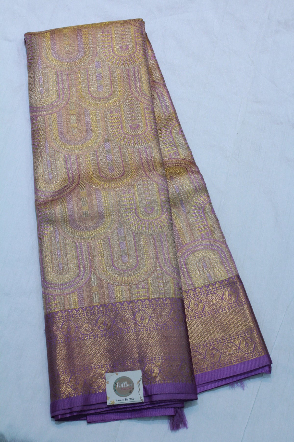 GOLD LEVENDER COLOR SAREE