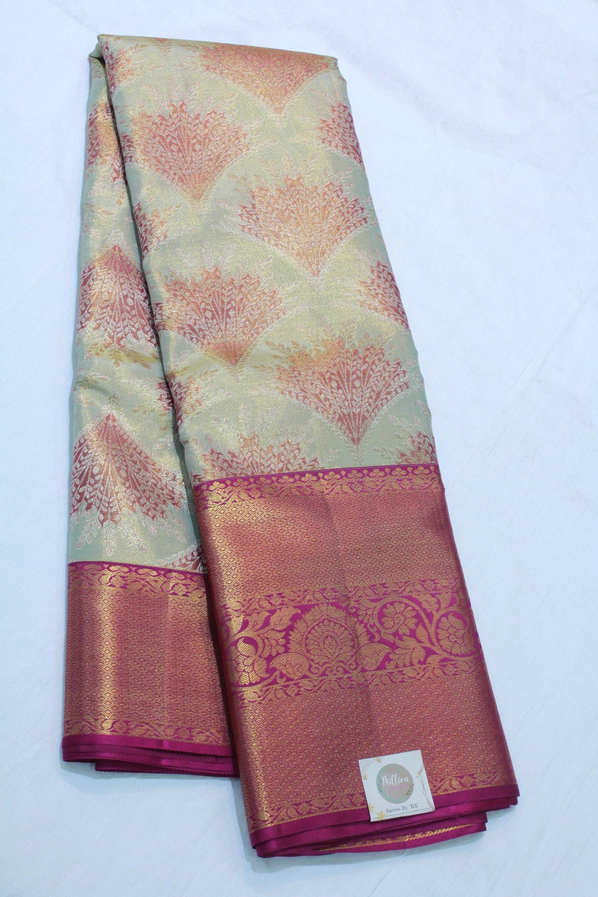 PISTA GREEN / PINK COLOUR SAREE