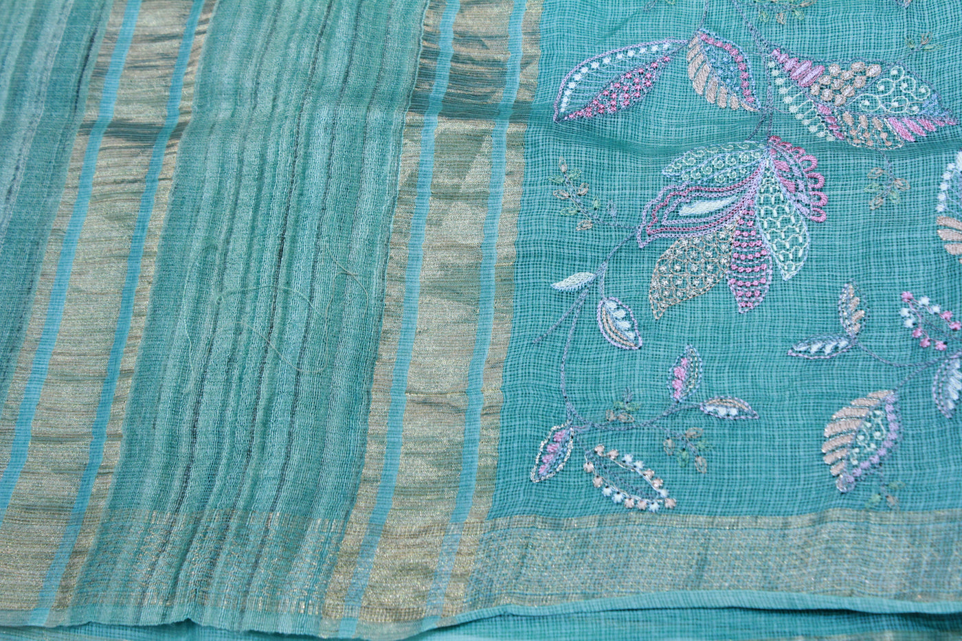 PEECH GREEN COLOUR SAREE