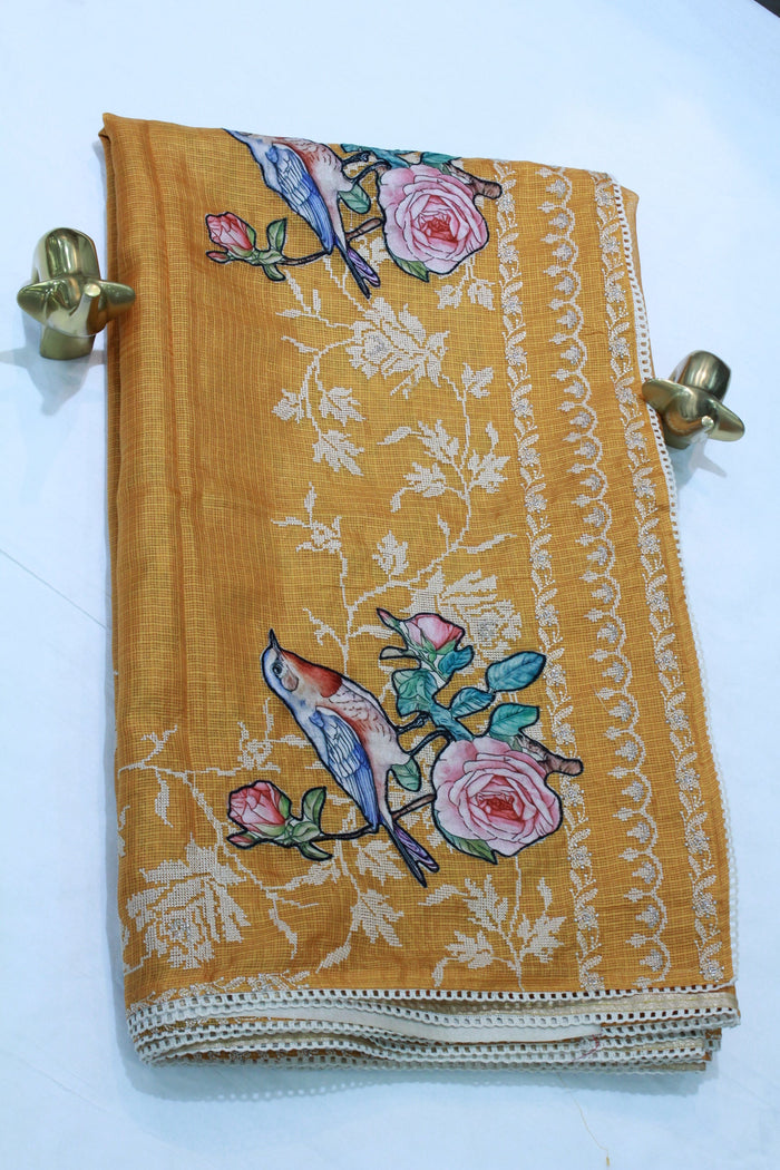YELLOW COLOUR SAREE