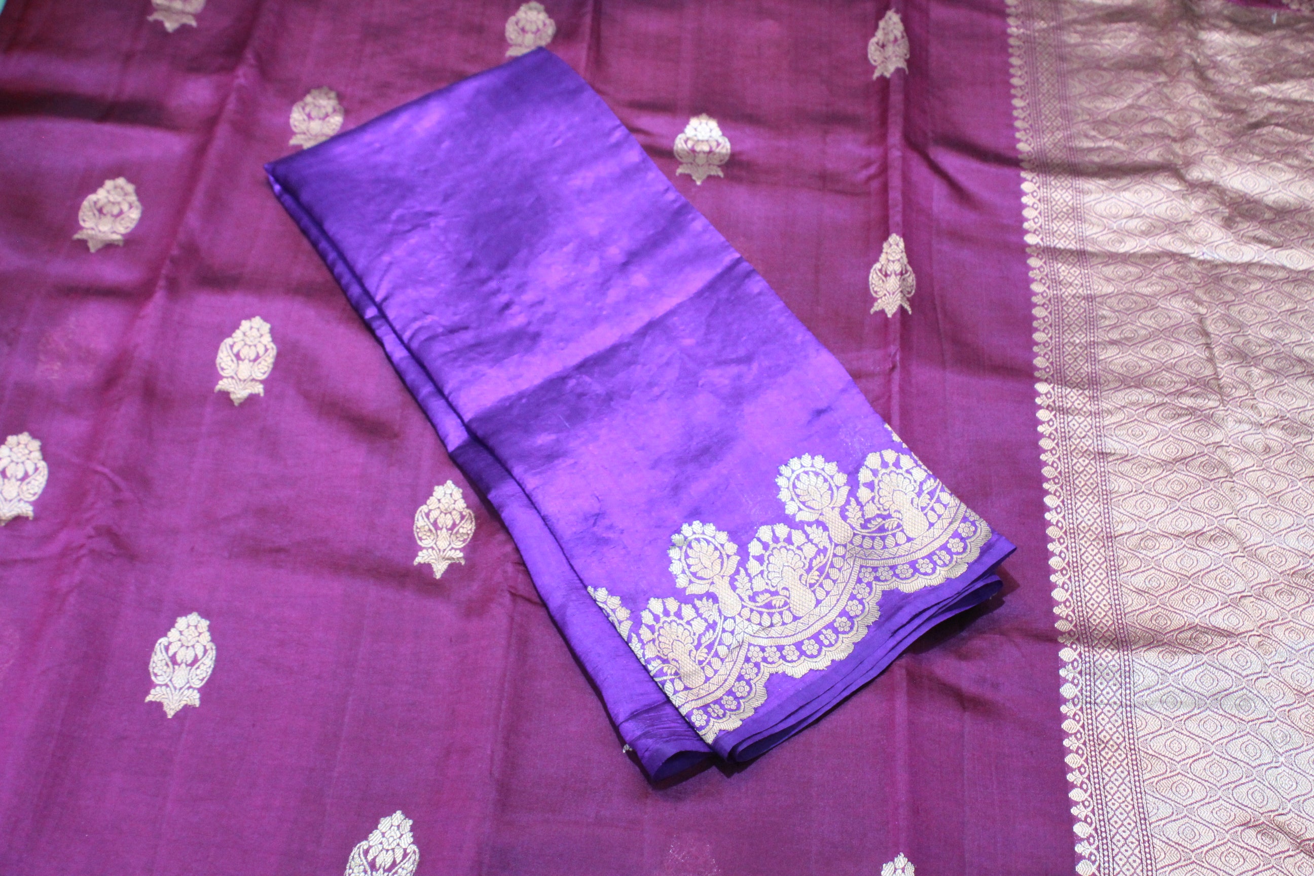 VOILET COLOUR BANARAS SAREE