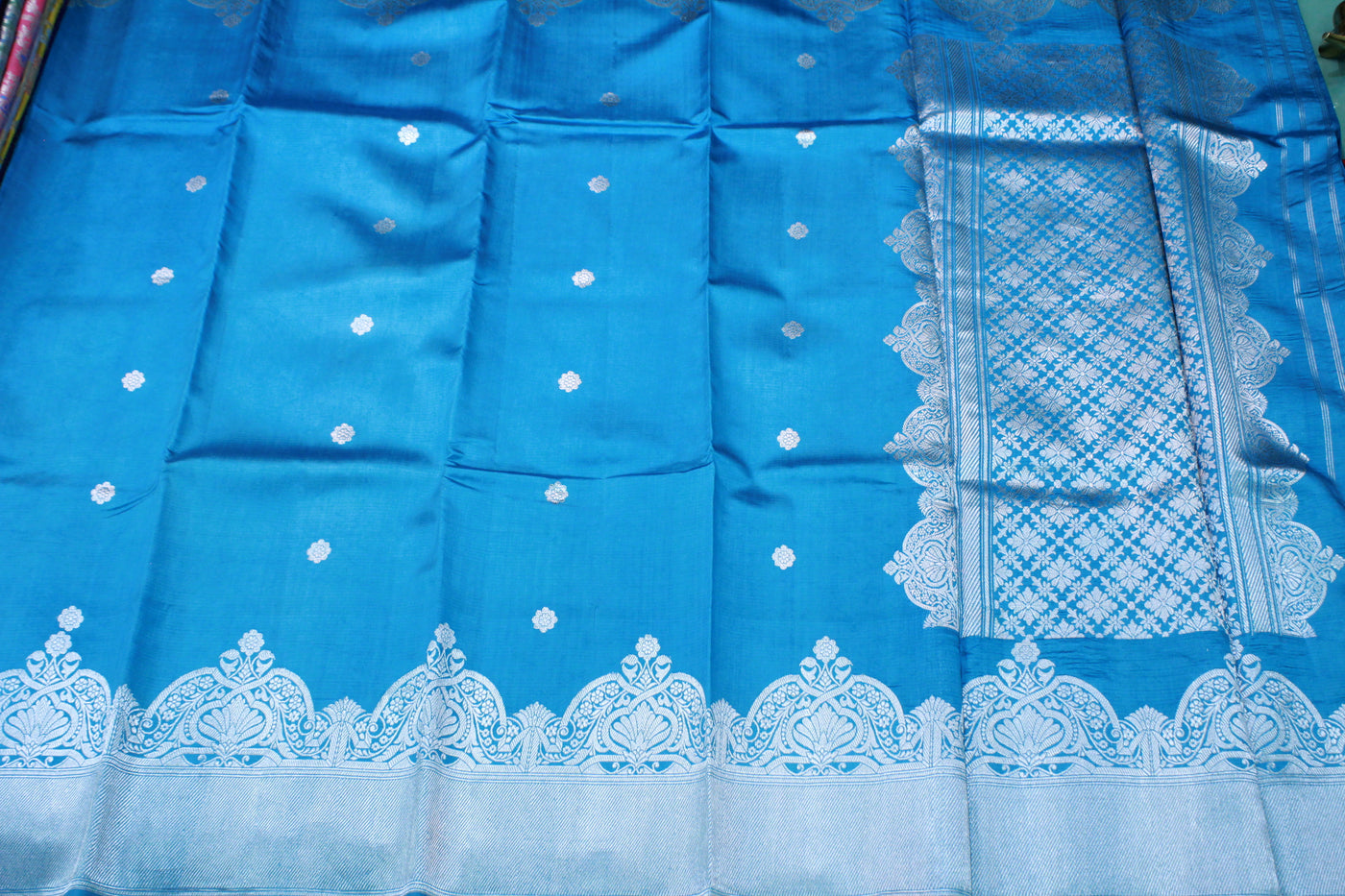 SKY BLUE COLOUR BANARAS SAREE