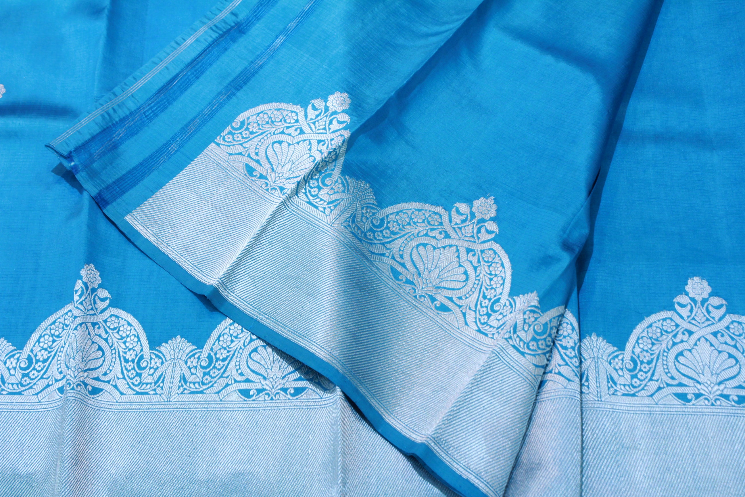 SKY BLUE COLOUR BANARAS SAREE