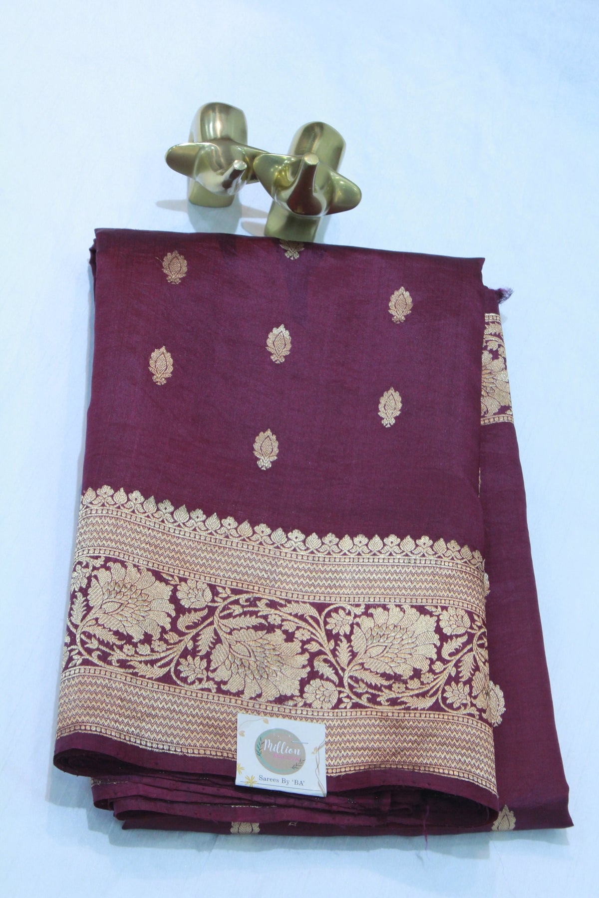 MERUN COLOUR BANARAS SAREE
