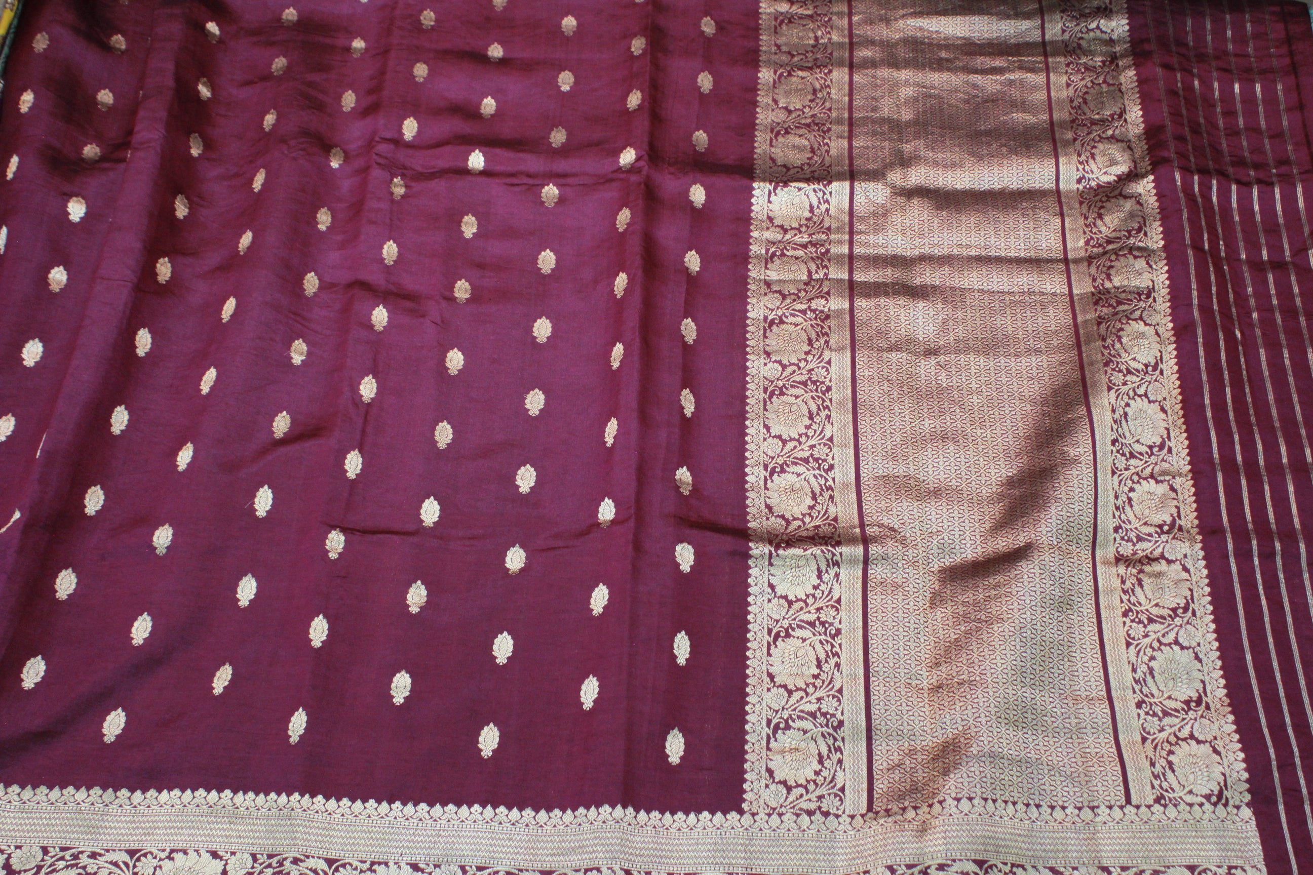 MERUN COLOUR BANARAS SAREE