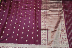 MERUN COLOUR BANARAS SAREE